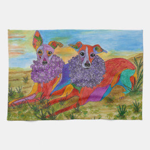 Belle serviette de cuisine italienne Greyhound