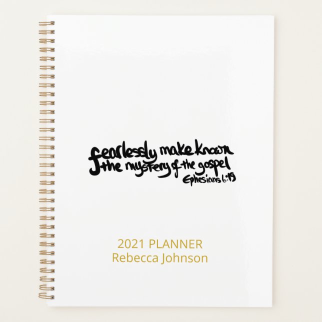 Belle Simple Personnalisé Christian Planner (Devant)