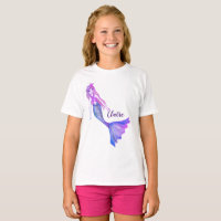 Belle sirène avec T-Shirt de coiffure blonde