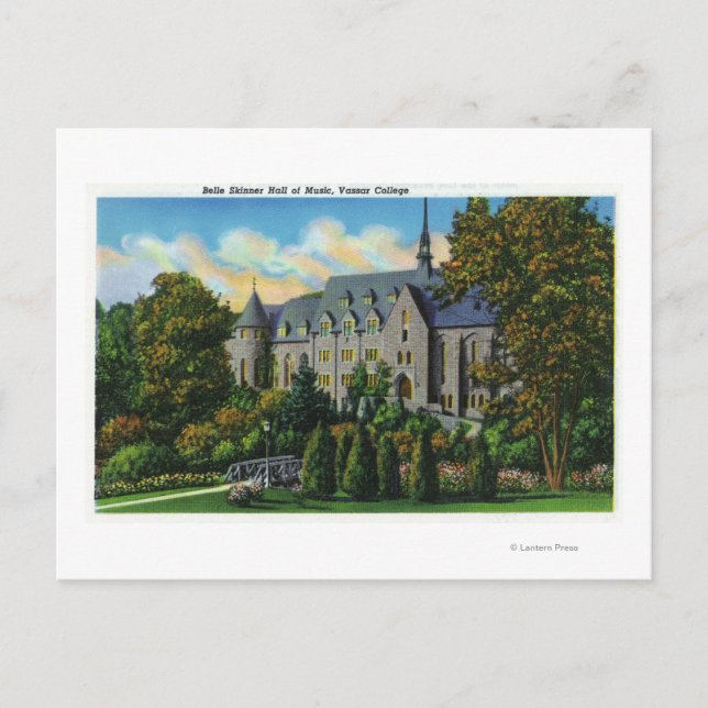 Belle Skinner Music Hall, Vassar Uni Postkarte (Vorderseite)