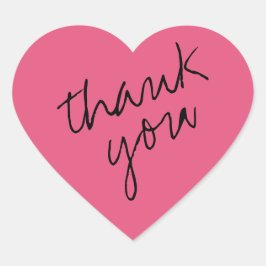 Belle Sticker Merci Coeur Rose
