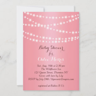 Belle String Lights Baby shower Invitation