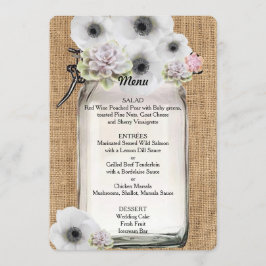 Belle, Succulents & Fleurs sur Burlap Menu