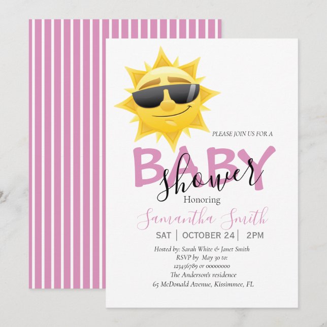 Belle Sunshine Boho Baby shower Invitation (Devant / Derrière)
