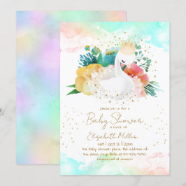 Belle Swan Baby Girl Douche Invitation