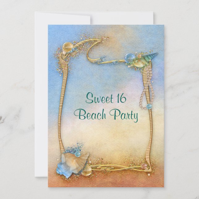 Belle, Sweet sixteen, Plage Party Invitation (Devant)