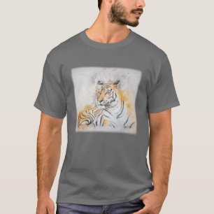 Belle T-shirt Bengale Tiger Peinture
