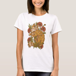 Belle T-shirt Fleurs de Chat et de Pavot