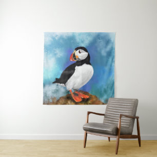 Belle Tapisserie de Peinture d'Oiseaux de Puffin A