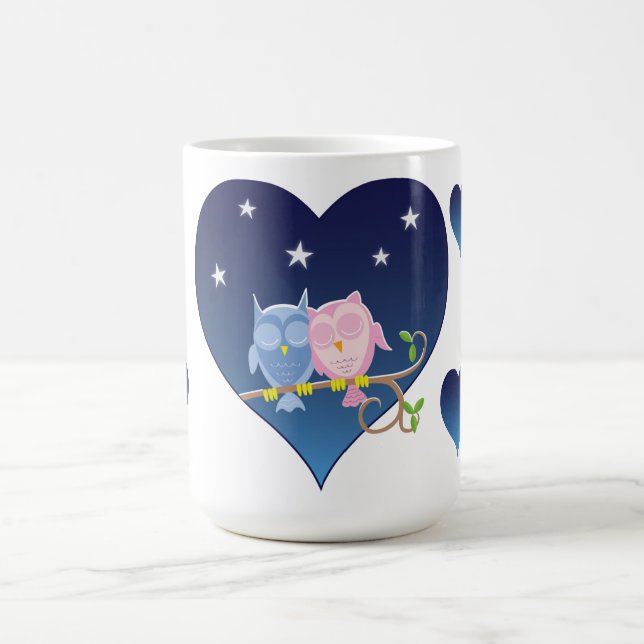 Belle tasse de couples de hiboux (Centre)