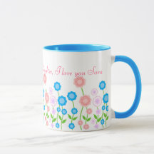 Belle tasse de fleurs pour la fille