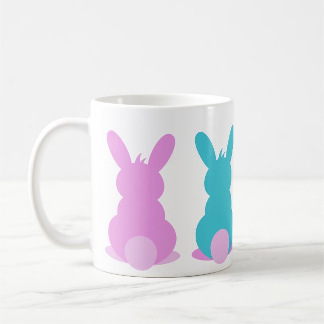 Belle tasse de lapin aux couleurs pastel (Gauche)