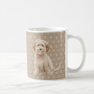 Belle tasse de peintures de chien de Labradoodle