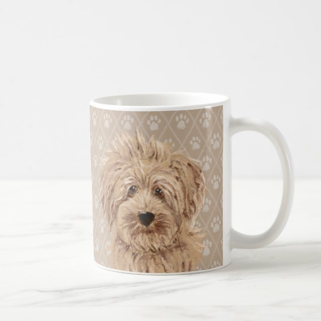 Belle tasse de peintures de chien de Labradoodle (Droite)