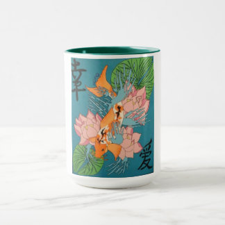 Belle tasse de poissons de Koi de Japonais