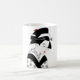 Belle tasse élégante de classique de geisha