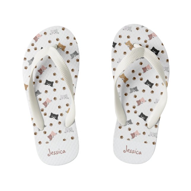Belle tongs de chat personnalisée pour les enfants (Semelle)