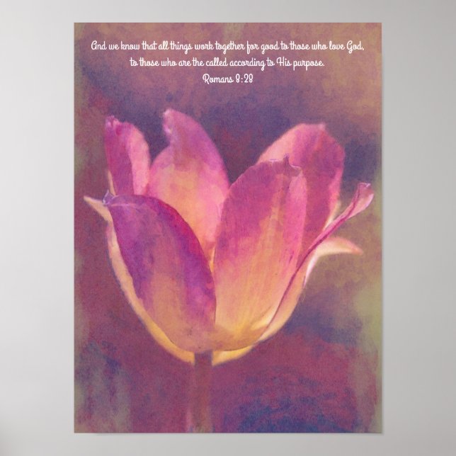 Belle Tulip Flower Art Bible Verse Poster (Devant)