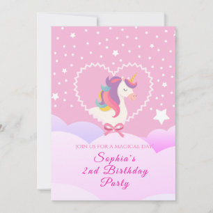 Belle Unicorn Invitation Anniversaire