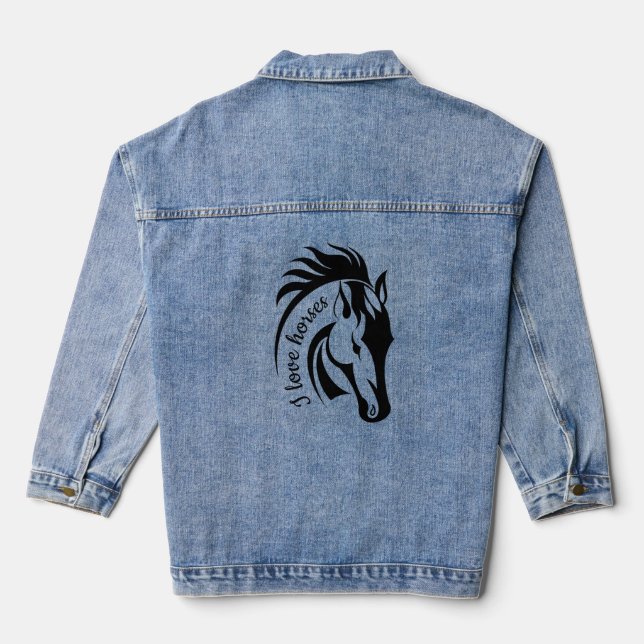 Belle Veste Denim Design Cheval (Verso)