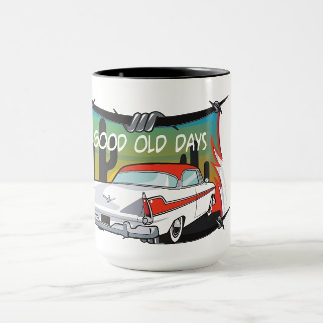 Belle Vieux Jours Classique voiture Mug (Centre)