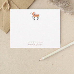 Belle Vintage poussette Bébé fille Merci plat