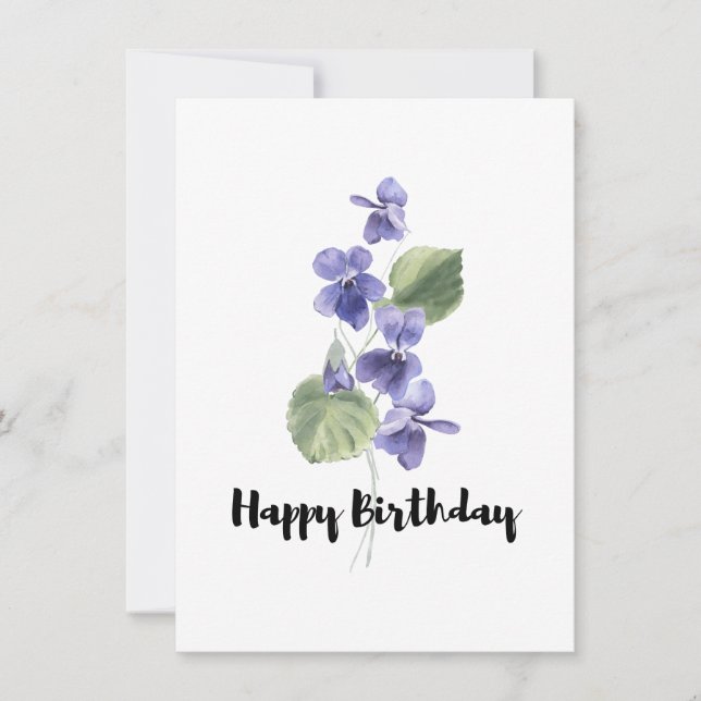 Belle violet violet Bouquet Carte Anniversaire (Devant)