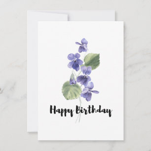 Belle violet violet Bouquet Carte Anniversaire