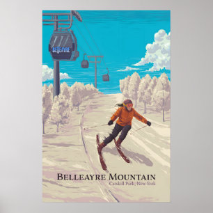 Belleayre Mountain Skigebiet Reiseplakat Poster