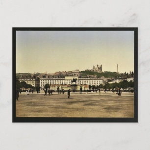 Bellecour-Platz, Lyon, Frankreich Vintage Photochr Postkarte