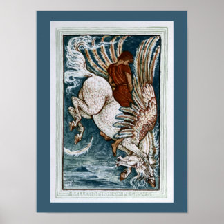 Bellerophon auf Pegasus Poster