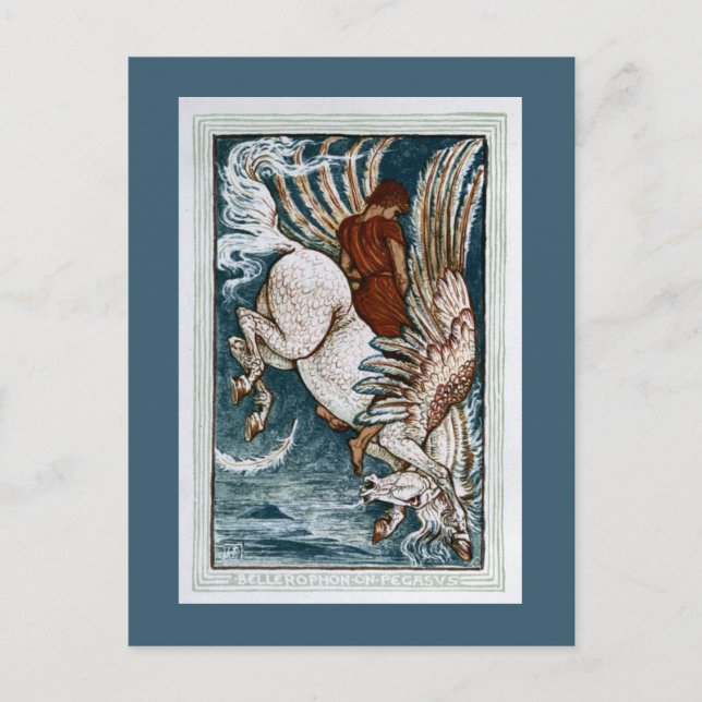 Bellerophon auf Pegasus Postkarte (Vorderseite)