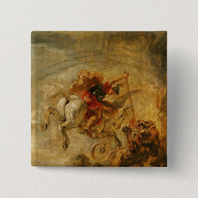 Bellerophon, das Pegasus kämpft die Chimären Button (Vorderseite)