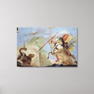 Bellerophon, reitenpegasus, die Chimären tötend, Leinwanddruck