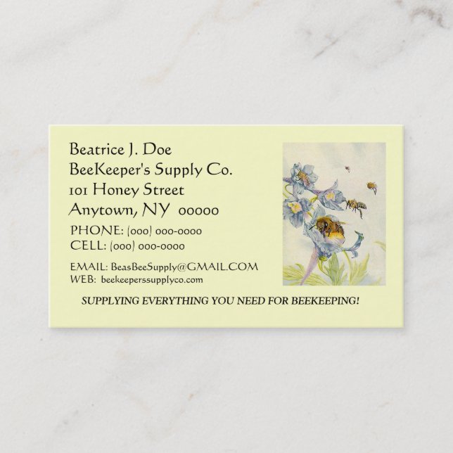 BELLES ABEILLES SUR LA CARTE DE ~CONTACT (Devant)