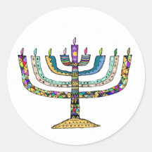 Belles autocollants de Menorah de Hanukkah en cade