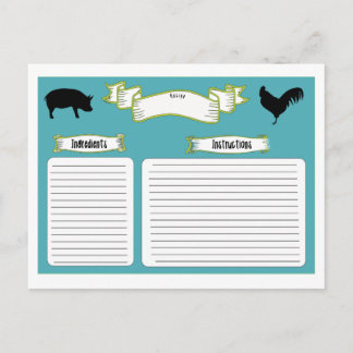 Belles cartes à recettes de style Vintage