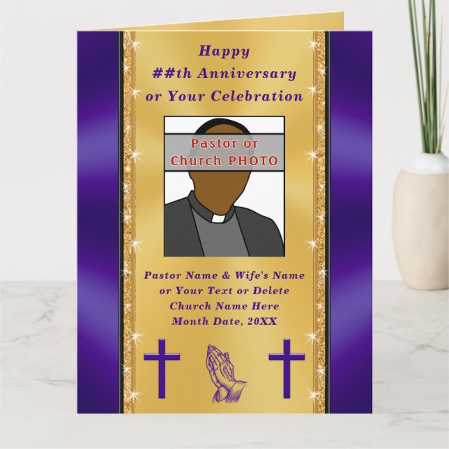 Belles Cartes d'Anniversaire du Pasteur Purple et  (Devant)