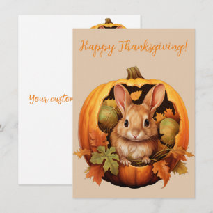 Belles cartes d'aquarelle Bunny Bon thanksgiving