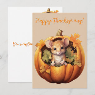 Belles cartes d'aquarelle de la souris Bon thanksg