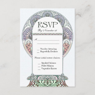 Belles cartes de mariage Art Nouveau RSVP