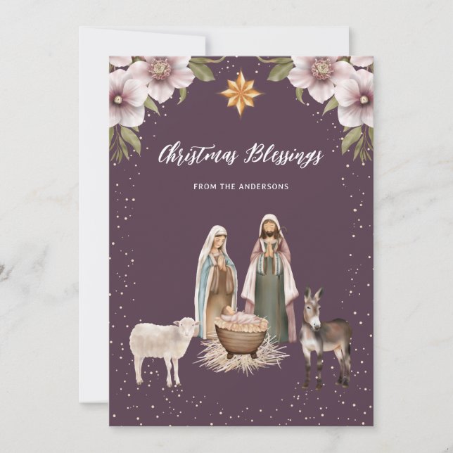 Belles Cartes de Noël chrétiennes religieuses (Devant)