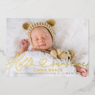 Belles Cartes Faire-part de naissance Photo Script