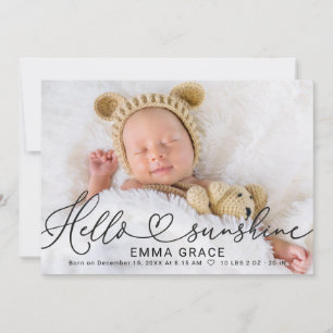 Belles Cartes Faire-part de naissance Photo Script