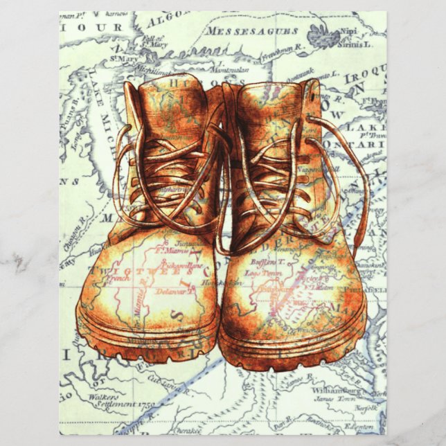 Belles chaussures vintages sur carte scrapbooking (Devant)