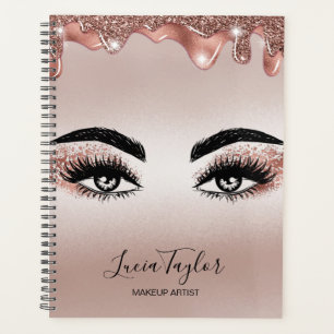 Belles cils yeux rose gouttes d'or maquiller girly