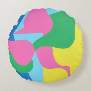 Belles couleurs vives ! Coussin rond