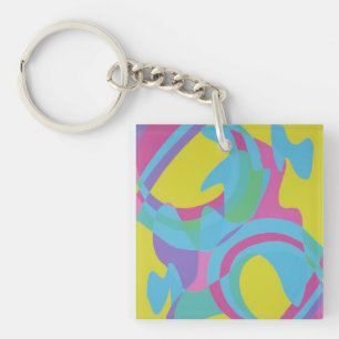 Belles couleurs vives ! Porte-clés en acrylique