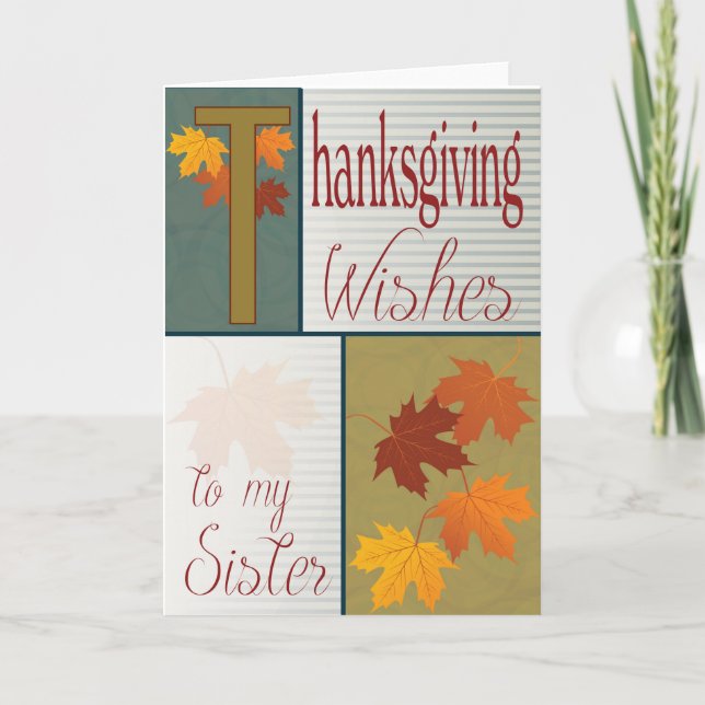 Belles feuilles d'automne Carte Thanksgiving pour  (Devant)