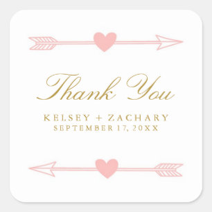 Belles Flèches Mariage Favor Stickers / Blush Gold